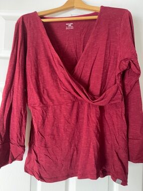 Horny Toad Women’s Red Draped Wrap-Front Top